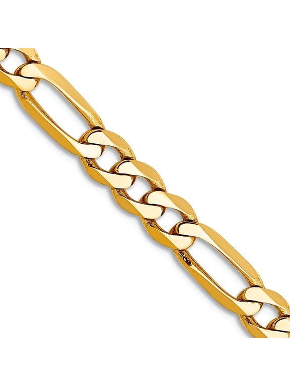 14K Gold Filled Polished Flat Figaro Chain Necklace 4.7mm 24 Inch Unisex
