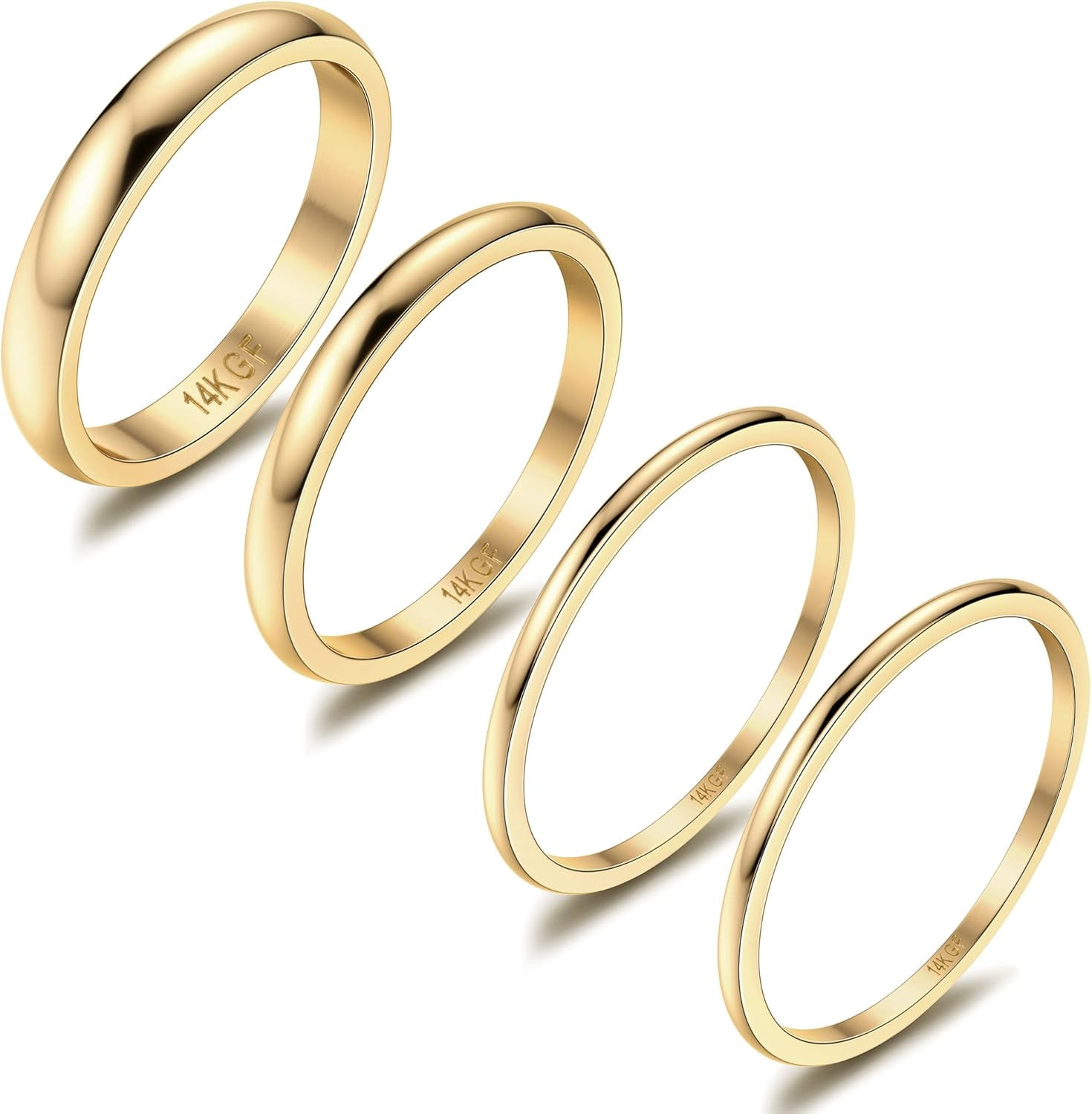 NOKMIT 1.5mm 14Kゴールドフィルド スリム シグネットリング 細いピンキーリング レディース ガールズ 上品 キュー 並行輸入品