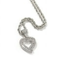 thumbnail image 1 of 14K Gold Finish Simulated Diamond Heart Shape Love Valentines Charm Pendant Necklace, 1 of 3