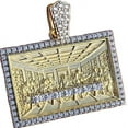thumbnail image 1 of 14K Gold Finish over Real Solid 925 Sterling Silver The Last Supper Meal Rectangular Iced CZ Hip Hop Pendant, 1 of 7