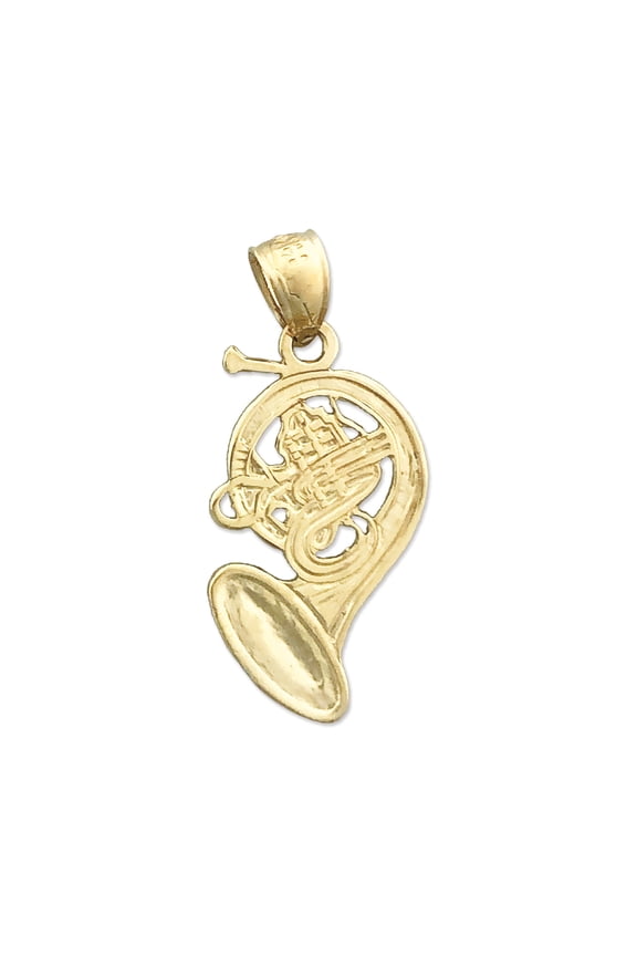 14K Gold French Horn Trumpet Charm