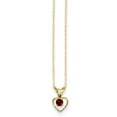 thumbnail image 1 of 14K Gold Garnet Heart Birthstone Necklace Elegant  Gift Ready, 1 of 1
