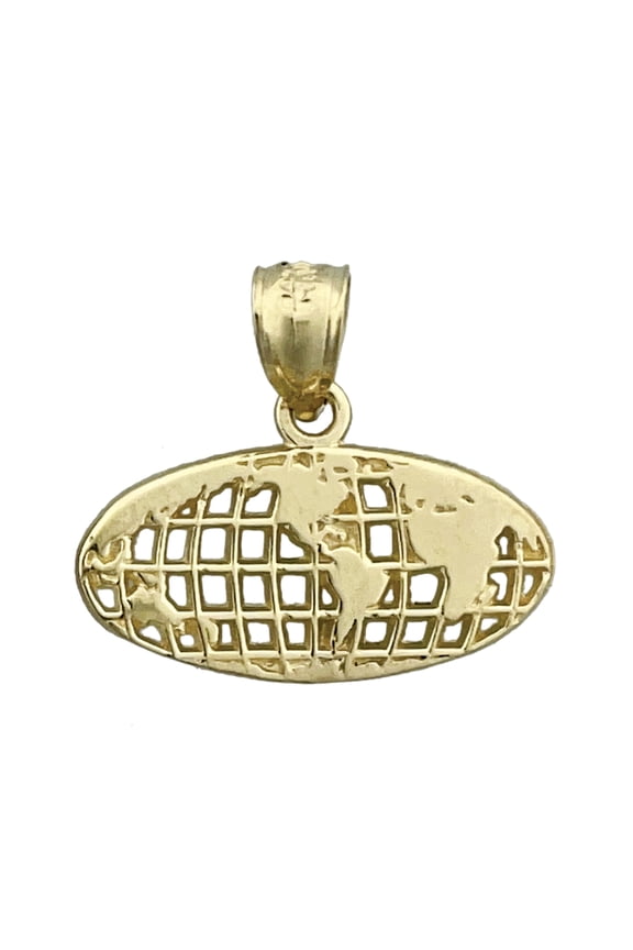 14K Gold Globe Charm