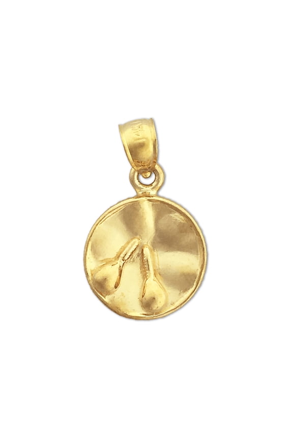 14K Gold Gong Drum Charm