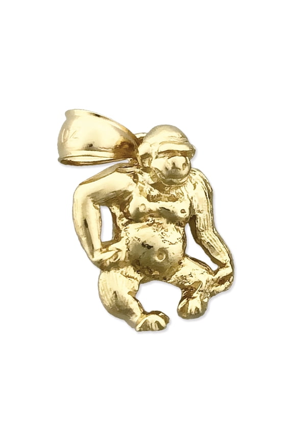 14K Gold 3D Gorilla Charm