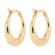 AMY AND ANNETTE 14K Gold Graduated Hoop Huggie Earring in 14K Yellow Gold Plated