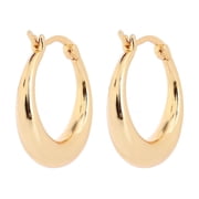 14K Gold Graduated Hoop Huggie Earring in 14K Yellow Gold Plated