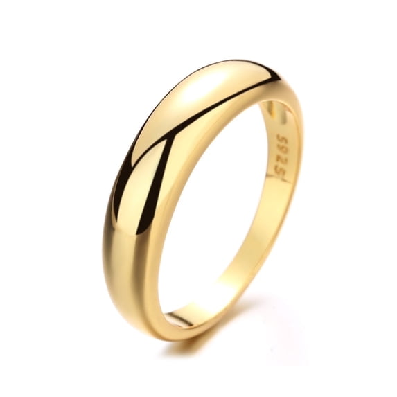 14K Gold Plating over Sterling Silver Graduated Wedding Band Ring