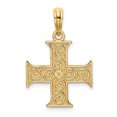 thumbnail image 1 of FJC Finejewelers 14k Yellow Gold Greek Cross with Swirl Design Charm, 1 of 2