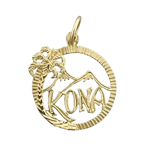 14K Gold Hawaii Kona Island Charm
