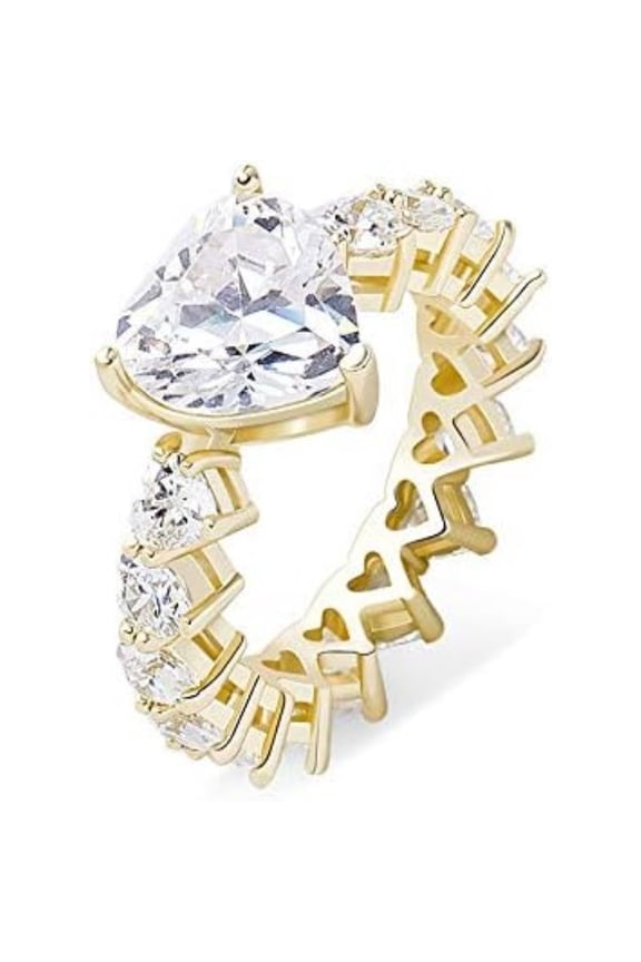 14K Gold Heart-Cut Moissanite Ring, Hip-Hop Style Women's Engagement Ring, A Symbol of Love and Commitment