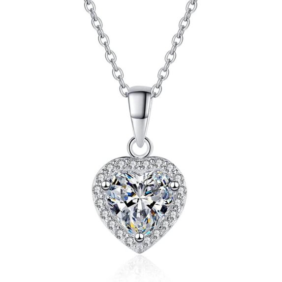 14K Gold Heart Necklace for Women, Moissanite Heart Pendant, Exquisite Jewelry Gift for Mother, Wife, Girlfriend, Symbol of Unending Love