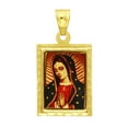 thumbnail image 1 of 14K Gold Heavy Plated Framed Praying Virgin Mary Portrait Pendant + 24" 2.2mm Curb Chain Necklace Set, 1 of 7