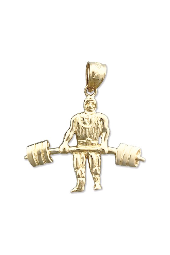 14K Gold Heavyweight Bodybuilder Pendant