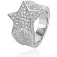 thumbnail image 1 of 14K Gold Hip-Hop Ring with Moissanite Five-Pointed Star, Statement Ring for Stylish Men, 1 of 6