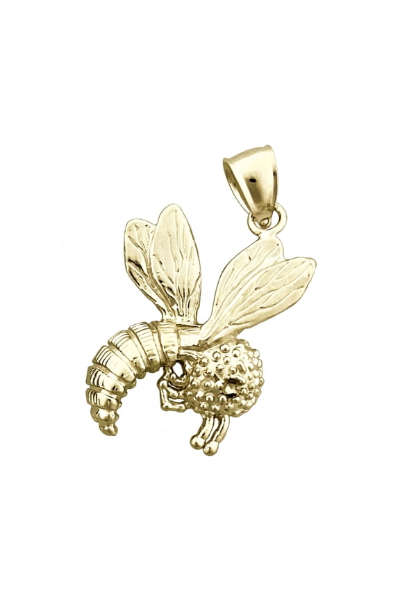 14K Gold Honey Bee Pendant