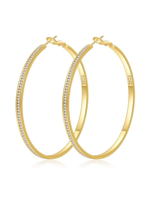 14K Gold Plated Hoop Earrings for Women, Hypoallergenic Large Thin Hoop Earrings, Jewelry Gifts