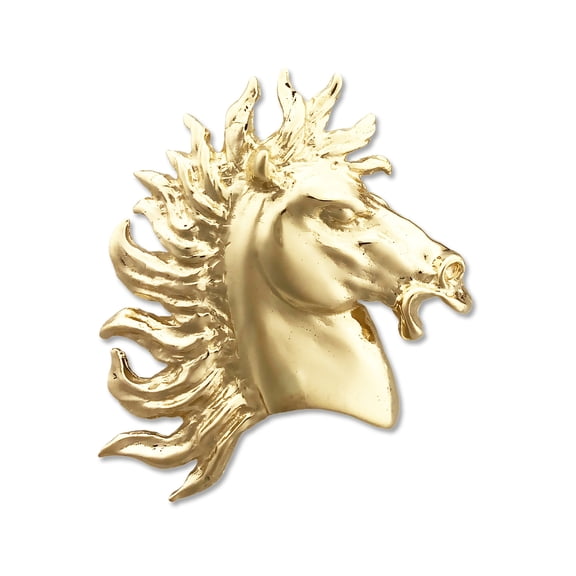 14K Gold Horse Head with Wild Mane Slide