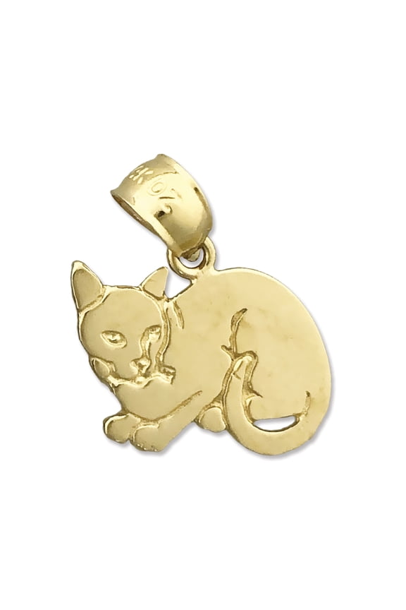 14K Gold House Cat Charm