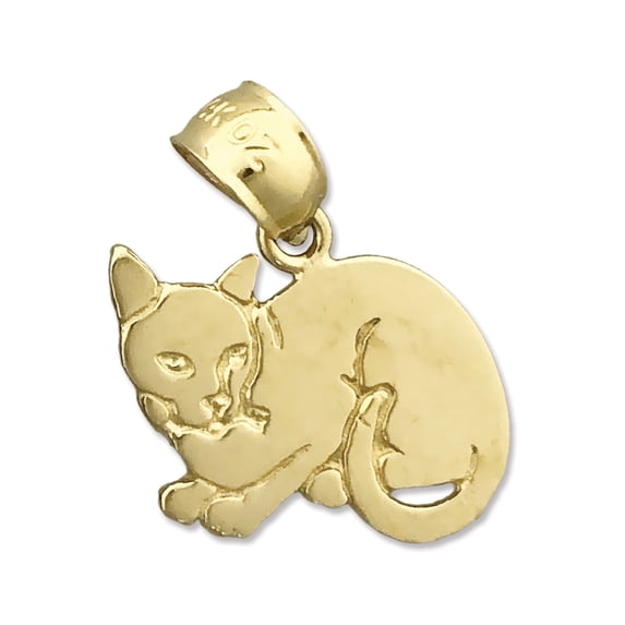 14K Gold House Cat Charm