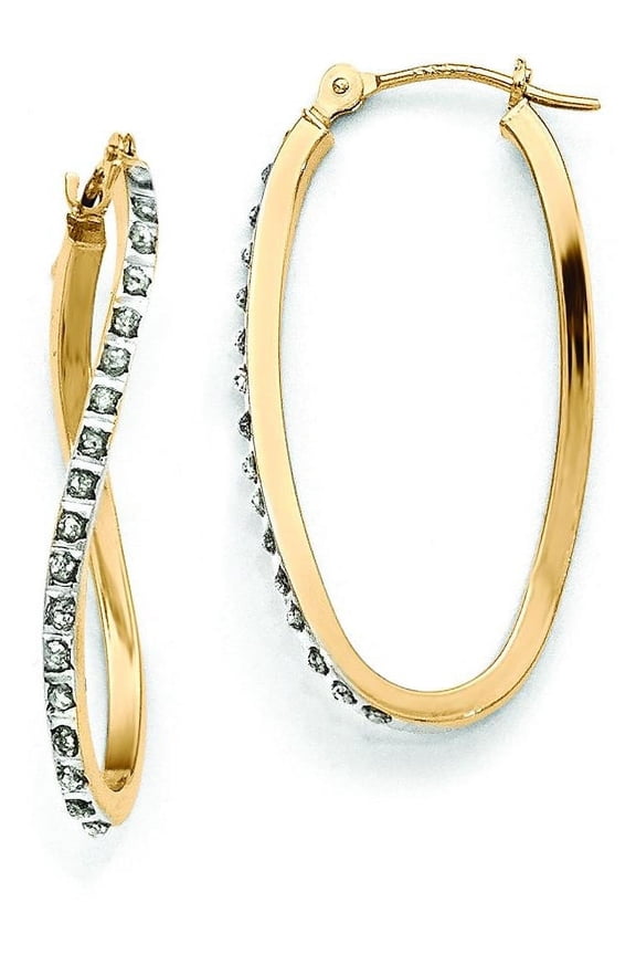 14K Gold IJ Diamond Hoop Earrings