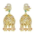 thumbnail image 1 of 14K Gold Indian Tassel Crystal Drop Earrings for Women,Vintage Palace Style Bell Shape Heavy Industry Dangle Earrings,Fashion Christmas Jewelry Gift for Her, 1 of 7