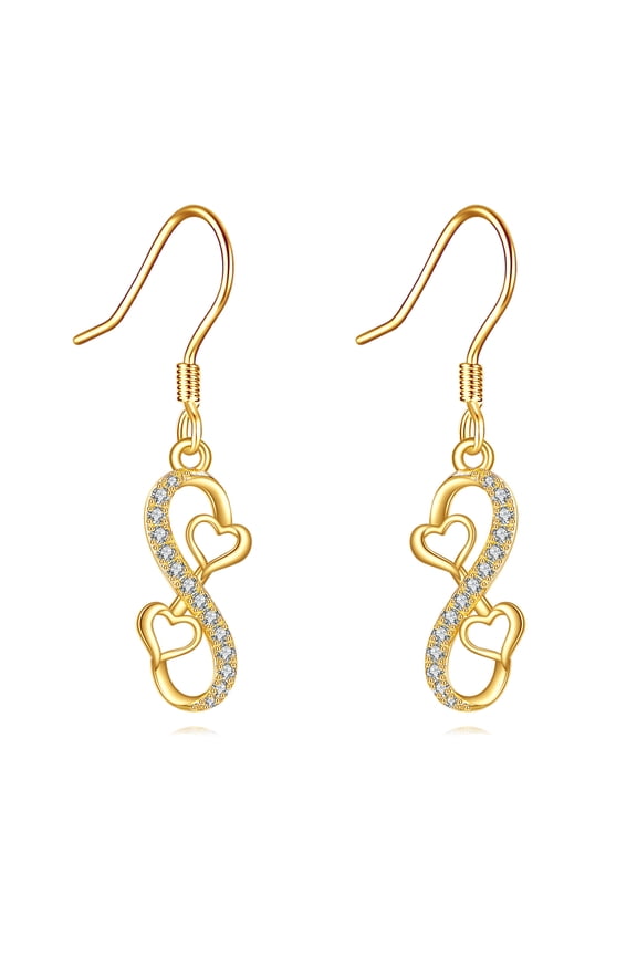 14K Gold Infinity Earrings for Women Gold Infinity Heart Dangle Earrings Jewelry Birthday Gifts for Wife Mom