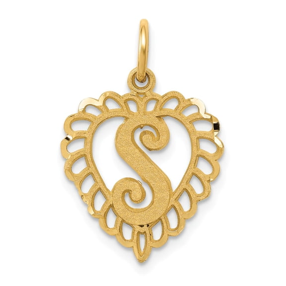 14K Gold Initial S Charm Jewelry