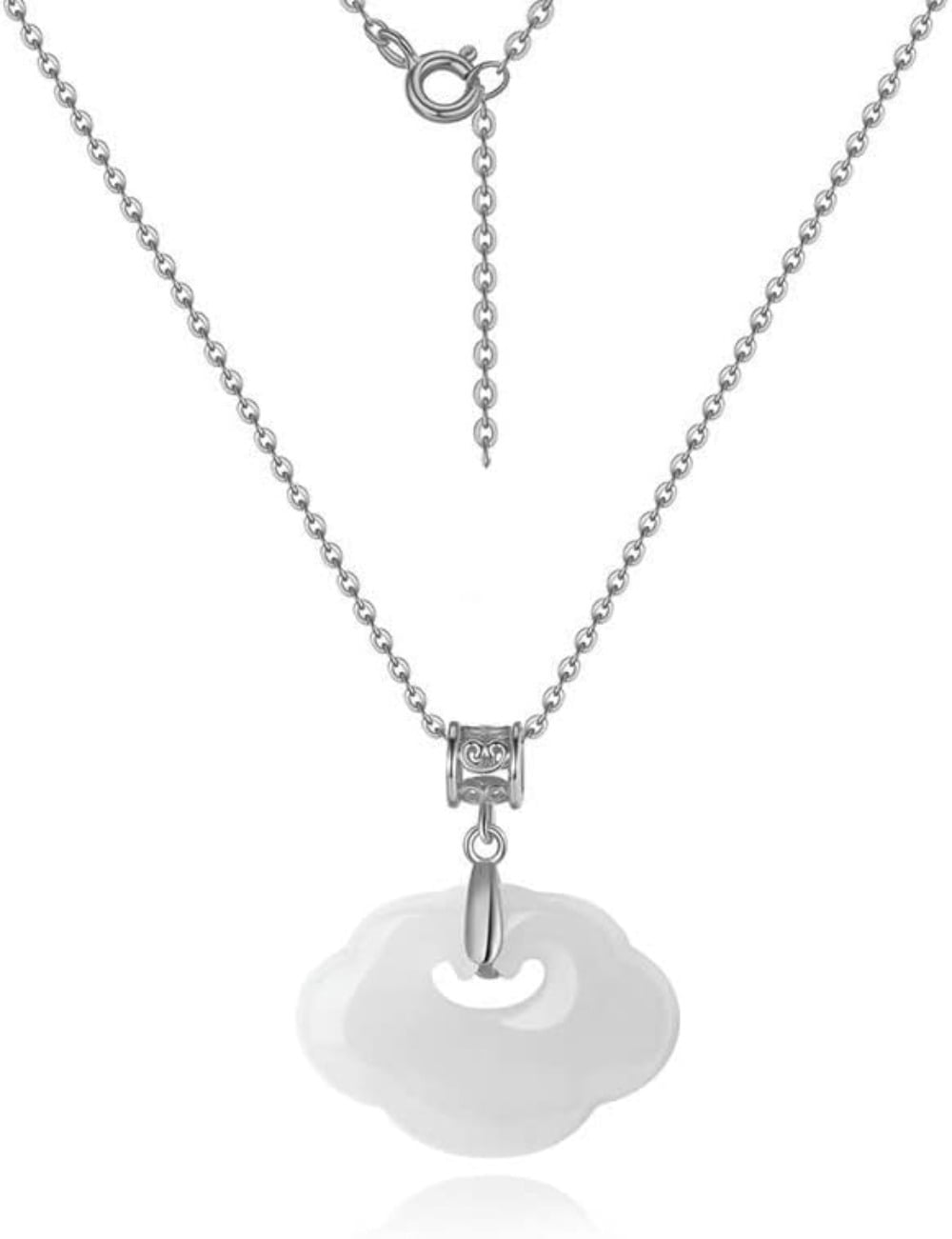 14K Gold Jade Pendant Necklace, Blessing Ruyi Jade Necklace, Beautiful ...