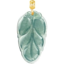 14K Gold Jade Pendant Necklace, Jade Leaf Pendant Necklace, Women's Day, Mother's Day Gift for Mother, Wife, Girlfriend