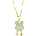 thumbnail image 1 of 14K Gold Jade Rabbit Necklace, Delicate Rabbit Pendant Necklace - Perfect Birthday and Mother's Day Gift for Mother, Wife and Girlfriend, 1 of 4