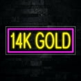 thumbnail image 1 of 14K Gold-LED Neon Sign 30"L x 12"H #30248, 1 of 3