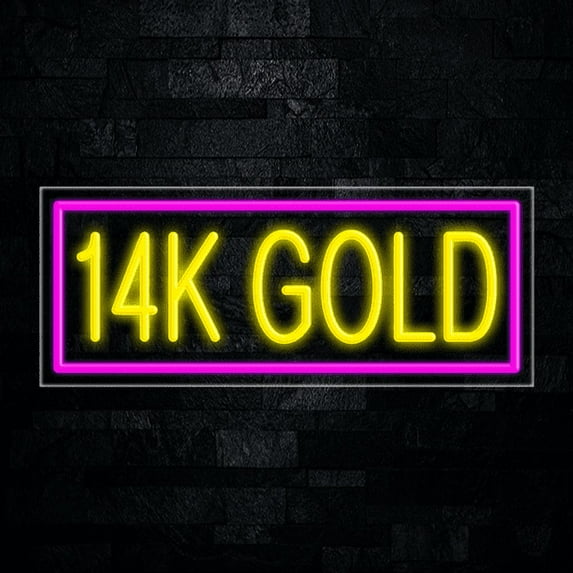 14K Gold-LED Neon Sign 30"L x 12"H #30248