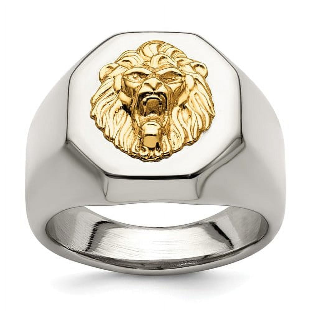 Lion Signet Ring - Unisex Powerful 18K Gold. Waterproof. Allergy Safe. –  Noble & Precious