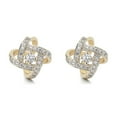 thumbnail image 1 of 14K Gold Love Knot Stud Earrings with crystals from Swarovski Gold over sterling silver Butterfly Closure, 1 of 5