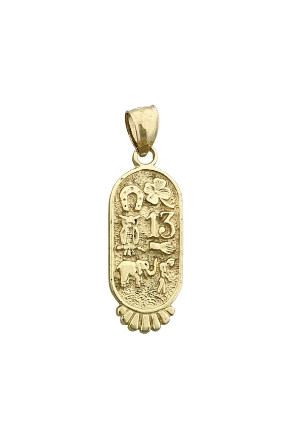 14K Gold Lucky 7 Talisman Pendant
