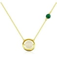 thumbnail image 1 of 14K Gold Lucky Pendant Necklace, Roound Natural Jadeite Necklace, Sophisticated Jewelry Gift for Her, 1 of 5