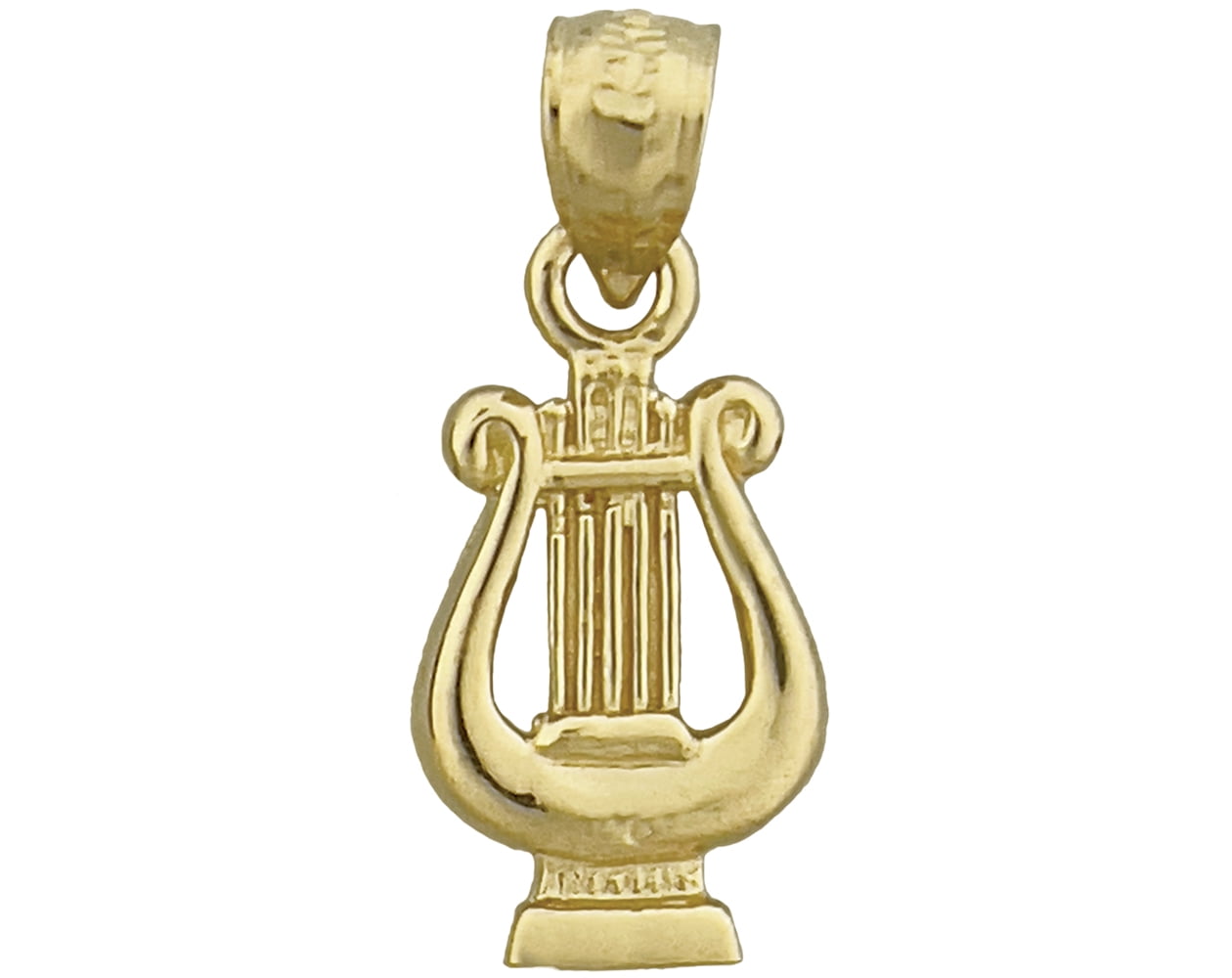 14K Gold Lyre Harp Charm