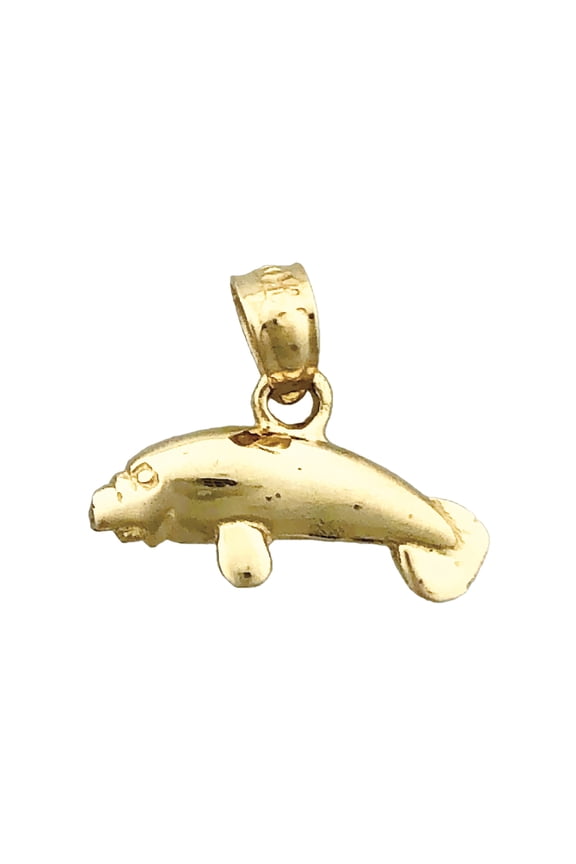 14K Gold Manatee Mini Charm