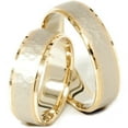 thumbnail image 1 of Pompeii3 14K Gold Matching Two Tone Hammered Wedding Ring Set, 1 of 3