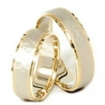 thumbnail image 1 of Pompeii3 14K Gold Matching Two Tone Hammered Wedding Ring Set, 1 of 5
