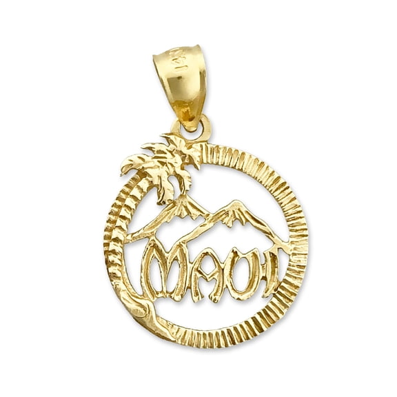 14K Gold Maui in Circle Charm