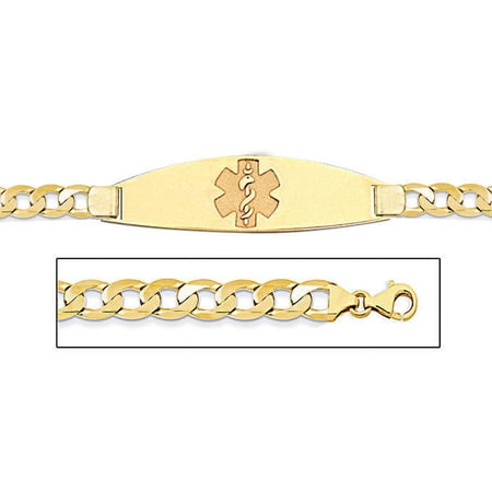 14K Gold Medical ID Bracelet W/ Curb Chain - 7 Inch