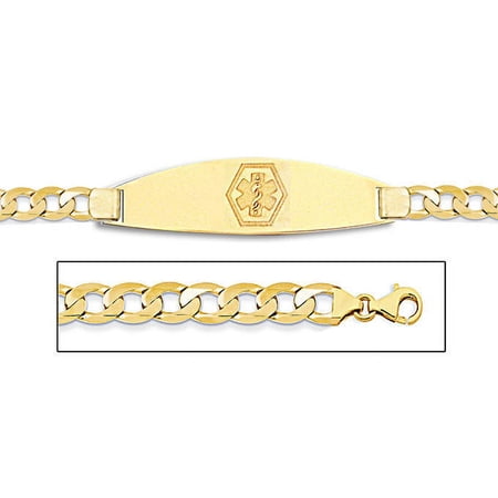 14K Gold Medical ID Bracelet W/ Curb Chain - 7 Inch