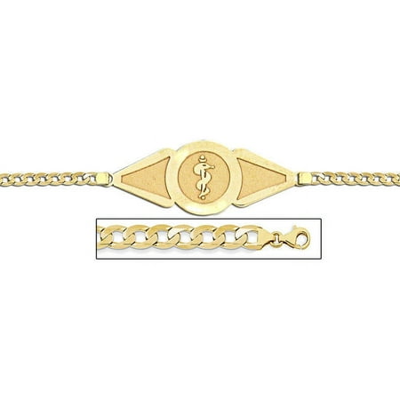 14K Gold Medical ID Bracelet W/ Curb Chain - 8-1/2