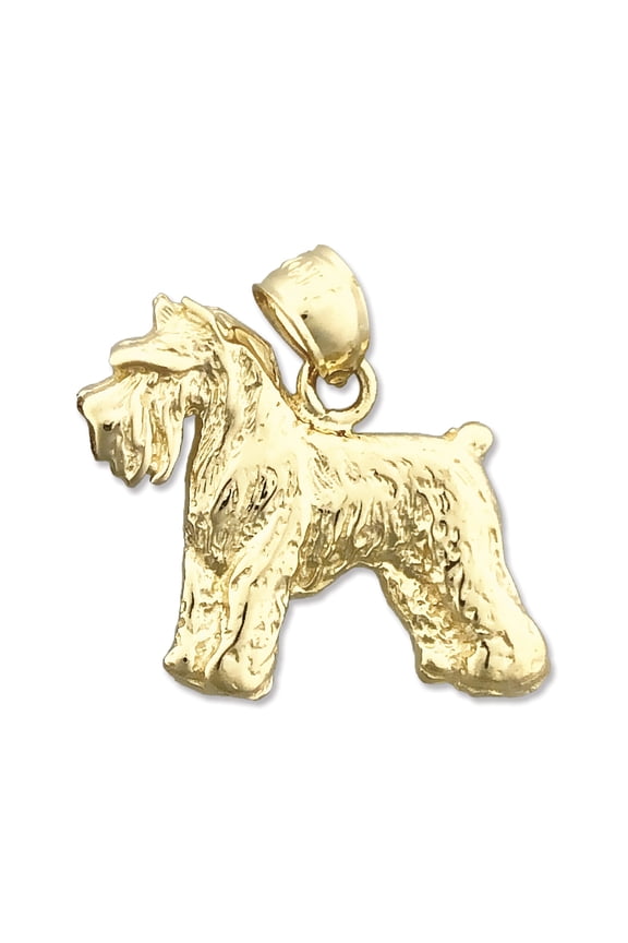 14K Gold Miniature Schnauzer Pendant
