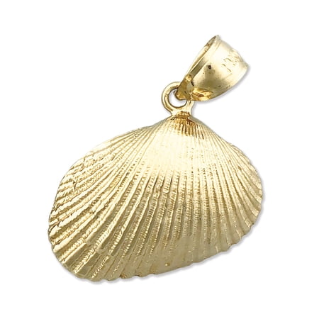 14K Gold Mollusc Clam Seashell Pendant