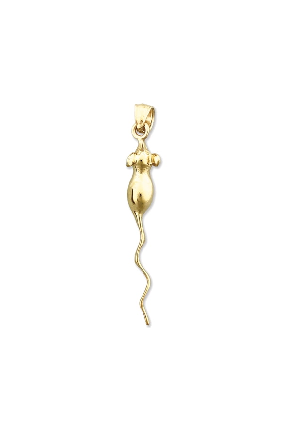 14K Gold Mouse Pendant