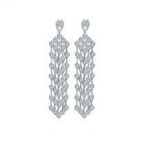 14K Gold Natural Crystal Chandelier Drop Earrings for Women,Elegant Tassel Round Crystal Long Dangle Earrings,Fashion Christmas Jewelry Gift for Her