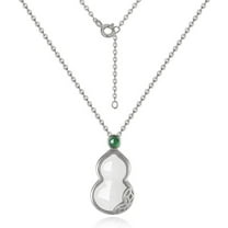 14K Gold Natural Jade Necklace, Good Luck Gourd Jade Necklace - Perfect Birthday and Mother's Day Gift for Mom, Wife and Girlfriend